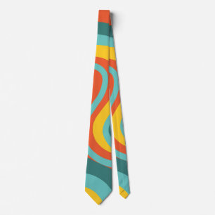 Retro 70s swirls background tie