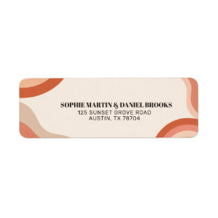 Retro 70s Terracotta Groovy Return Address Label