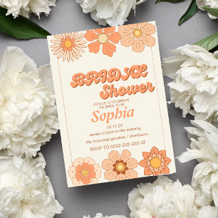 retro 70S trendy BRIDAL SHOWER  Invitation