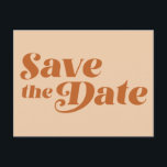 Retro 70s Typography in Terracotta Save The Date P Postcard<br><div class="desc">Retro 70s Typography in Terracotta Save The Date Postcard</div>
