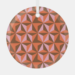 Retro 70's: Vintage Pattern Background Glass Tree Decoration