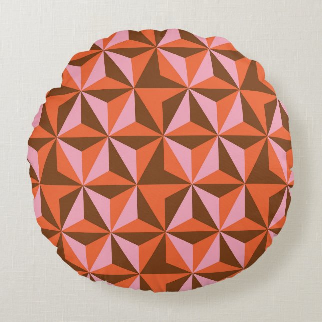 Retro 70's: Vintage Pattern Background Round Cushion (Front)