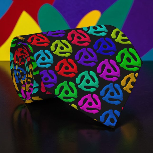 Retro 70s Vinyl Record 45 Custom Necktie Tie (Creator Uploaded)