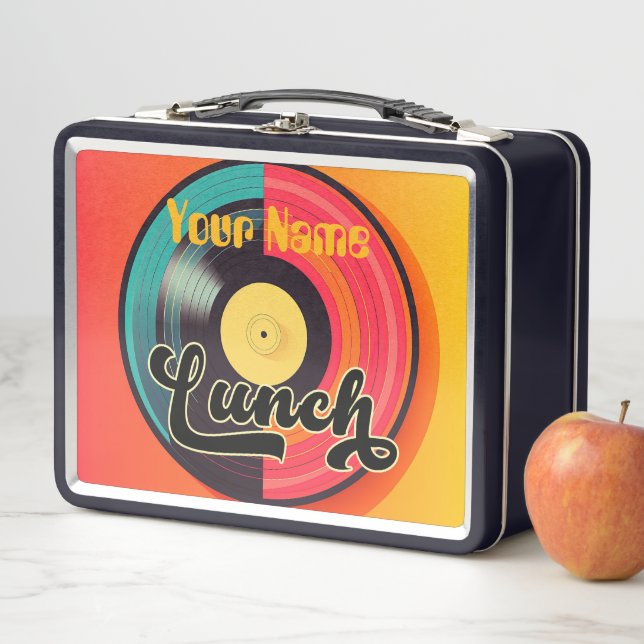Retro 70s Vinyl Record Album Metal Lunch Box (In Situ)