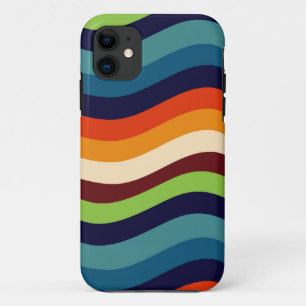 Retro 70s wavy stripes Case-Mate iPhone case