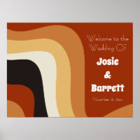 Retro 70s Wedding Burnt Orange Groovy Welcome
