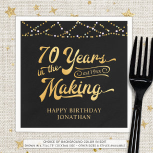Retro 70th Birthday 70 Years in the Making Lights Napkin