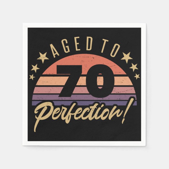 Retro 70th Birthday Humour Napkin (Front)