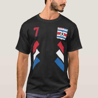 Retro 7 Costa Rican Football Costa Rica Soccer Cos T-Shirt