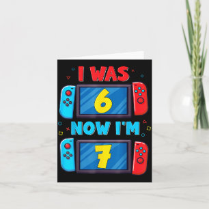 Retro 7th Birthday Boy I Was 6 Now I'm 7 Year Old Card
