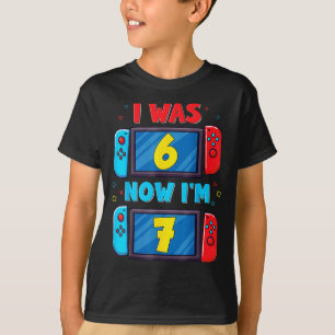 Retro 7th Birthday Boy I Was 6 Now I'm 7 Year Old T-Shirt