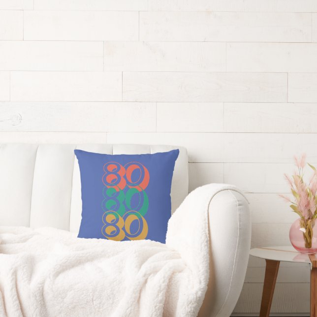 retro 80 1980 Throw Pillow Colourful  (Couch)