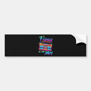 Retro 80s 7th Grade Is My Jam Back To School Bumper Sticker