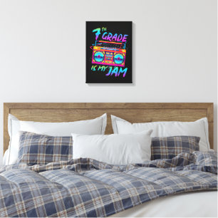Retro 80s 7th Grade Is My Jam Back To School Canvas Print