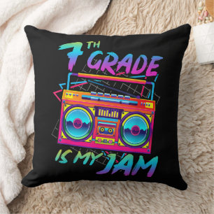Retro 80s 7th Grade Is My Jam Back To School Cushion