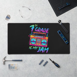 Retro 80s 7th Grade Is My Jam Back To School Desk Mat