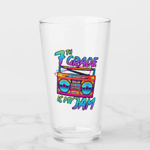 Retro 80s 7th Grade Is My Jam Back To School Glass