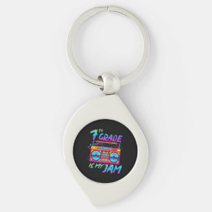 Retro 80s 7th Grade Is My Jam Back To School Key Ring