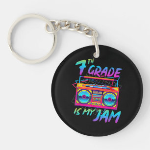 Retro 80s 7th Grade Is My Jam Back To School Key Ring