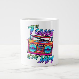Retro 80s 7th Grade Is My Jam Back To School Large Coffee Mug