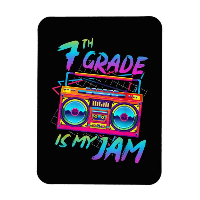 Retro 80s 7th Grade Is My Jam Back To School Magnet (Vertical)