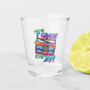 Retro 80s 7th Grade Is My Jam Back To School Shot Glass