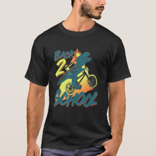Retro 80's 90's Back To School Trex Dinosaur Bike  T-Shirt