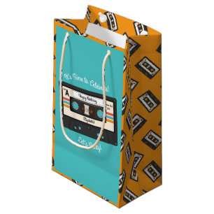 Retro 80's 90's Cassette Tape Music Birthday Party Small Gift Bag