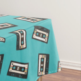 Retro 80's 90's Cassette Tape Music Birthday Party Tablecloth