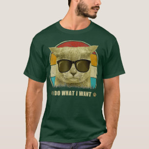 Retro 80s 90s I do what I want cat funny cat lover T-Shirt