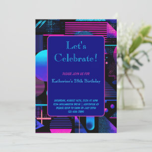 Retro 80s 90's Memphis Geometric Invitation