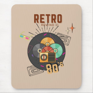 Retro 80s/90s Music CD Cover Design Mouse Pad