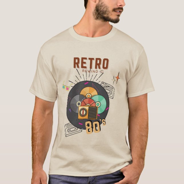 Retro 80s/90s Music CD Cover Design T-Shirt (Front)