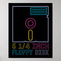 Retro 80s 90s Neon Floppy Disc