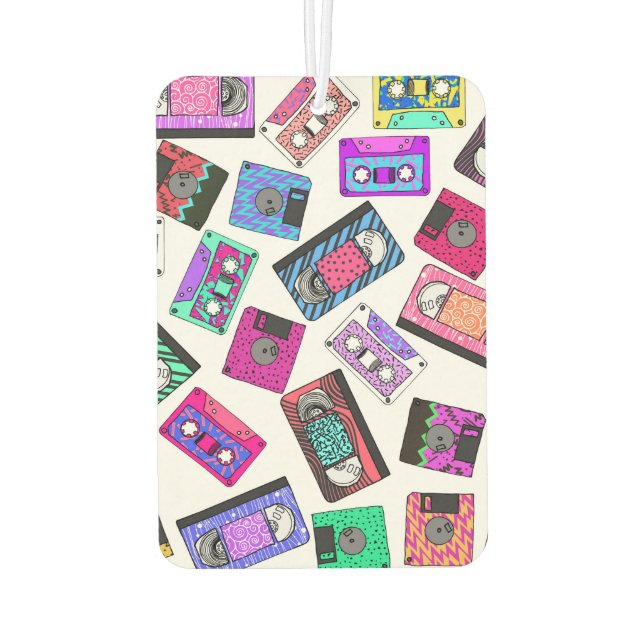 Retro 80's 90's Neon Patterned Cassette Tapes Car Air Freshener (Back)