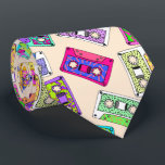 Retro 80's 90's Neon Patterned Cassette Tapes Tie<br><div class="desc">This cool and retro neon bright colourful 80's and 90's throwback patterns on cassette tapes is perfect for the trendy and stylish individual. Its fun and playful print is great for many gifts and occasions. Enjoy this funny and fashionable design for your next purchase; for yourself, your friends, or your...</div>