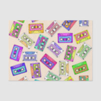 Retro 80's 90's Neon Patterned Cassette Tapes