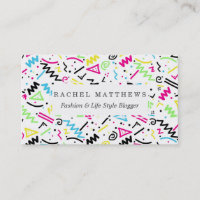 Retro 80's 90's Neon Pink Green Blue Yellow Doodle