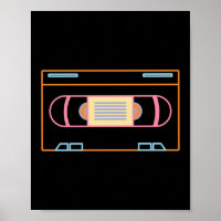 Retro 80s 90s Neon Video Tape Vhs