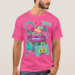 Retro 80's 90's Party Elements - Pop Art - Music C T-Shirt