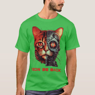 Retro 80s 90s Robot Cat Gifts Pun Funny Cat 1 T-Shirt