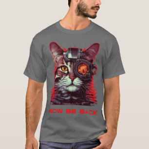 Retro 80s 90s Robot Cat Gifts Pun Funny Cat 2 T-Shirt