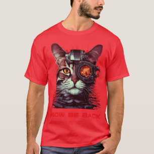 Retro 80s 90s Robot Cat T-Shirt