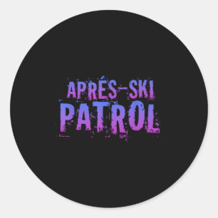 Retro 80s Apres Ski Patrol Vintage Classic Round Sticker