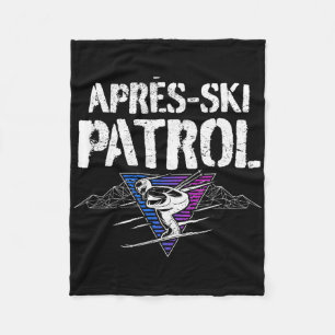 Retro 80s Apres Ski Patrol Vintage  Fleece Blanket