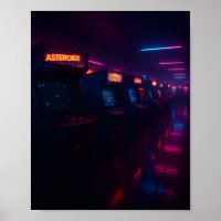 Retro 80s Arcade Gaming Aesthetic Neon Lights