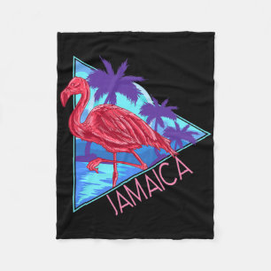 Retro 80s Beach Vintage Vacation Jamaica For Men W Fleece Blanket