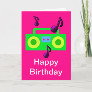 retro 80s birthday happy birthday boombox music card