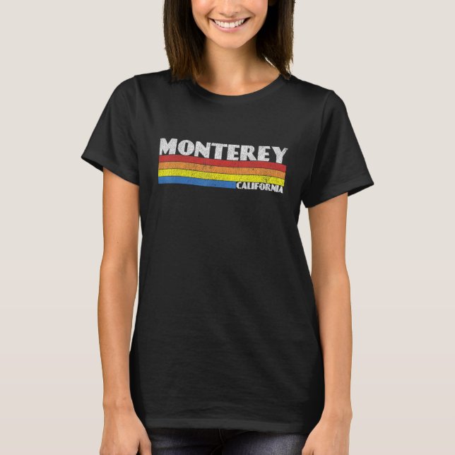 Retro 80s California CA Souvenir Monterey T-Shirt (Front)