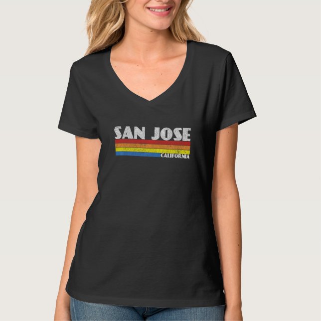 Retro 80s California CA Souvenir San Jose   T-Shirt (Front)